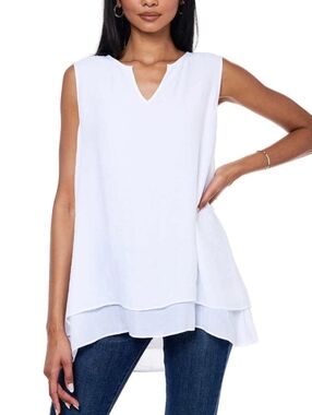 Christina B Sleeveless Viscose/Poly Blouse Sz Sm